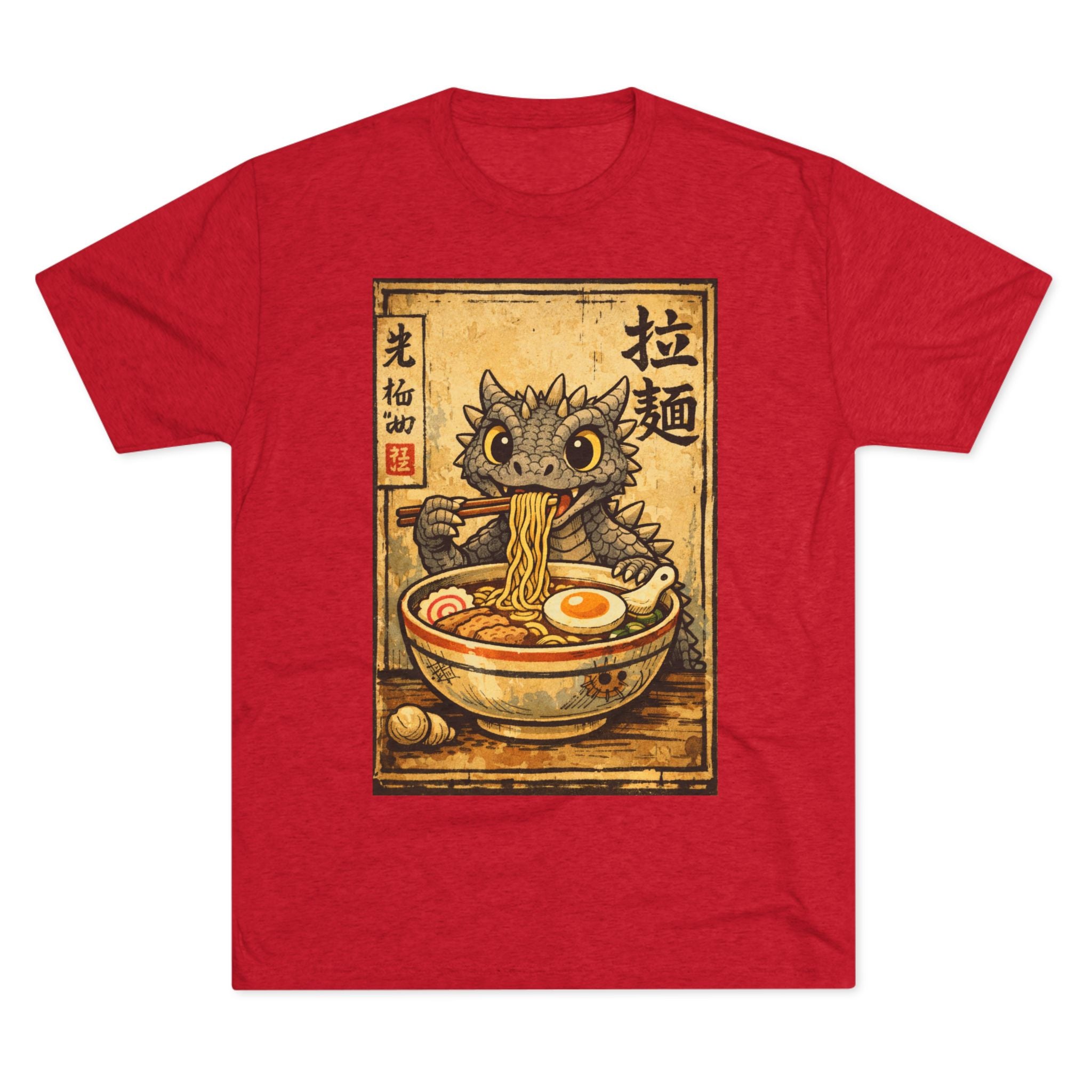 Ramen Dragon Tee — Cute Vintage Monster Noodle Bowl Graphic Shirt