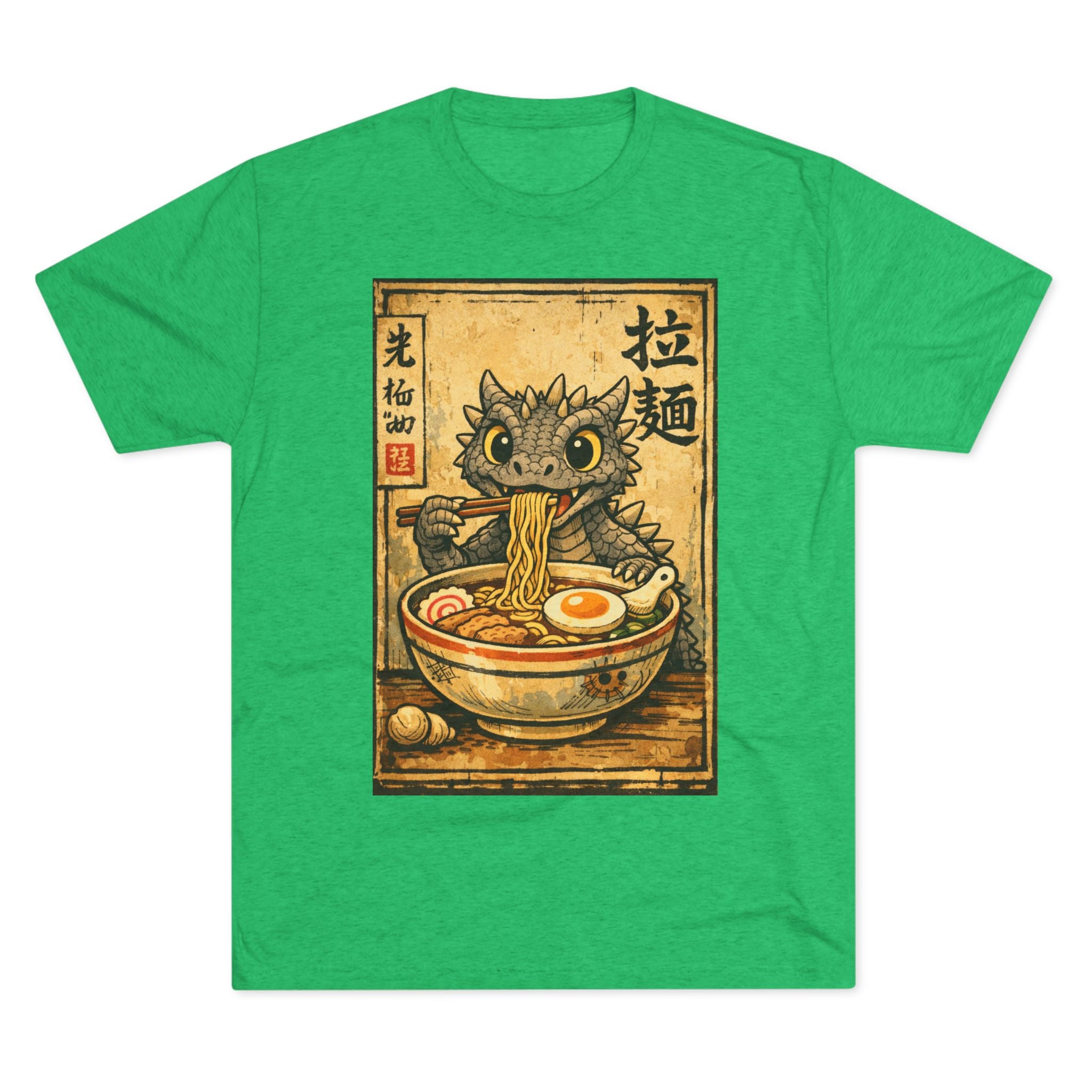 Ramen Dragon Tee — Cute Vintage Monster Noodle Bowl Graphic Shirt